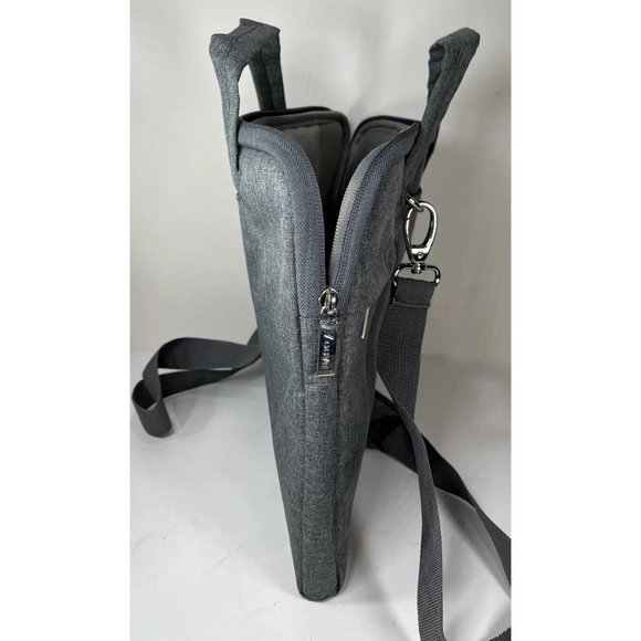 Voova Gray Padded Notebook Sleeve Bag with Strap - Picture 6 of 12